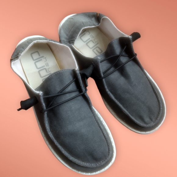 Hey Dude Shoes - Hey Dude Wendy Chambray Off Black Shoes Size 7